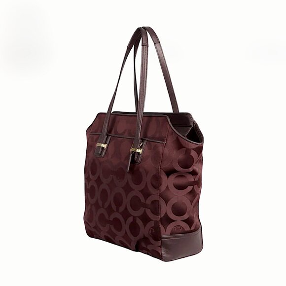 Coach “Taylor Op Art Alexis” large burgundy tote bag (new!) - Picture 11 of 11